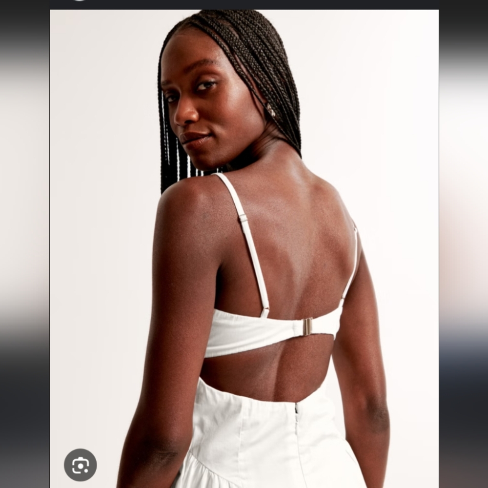 Abercrombie & Fitch Black Dipped Waist Sweetheart Maxi Dress - Picture 4 of 7